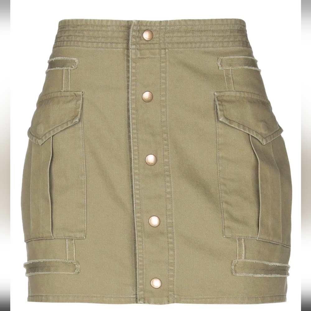 NWT Saint Laurent Army Green Military Inspired Cargo Skirt